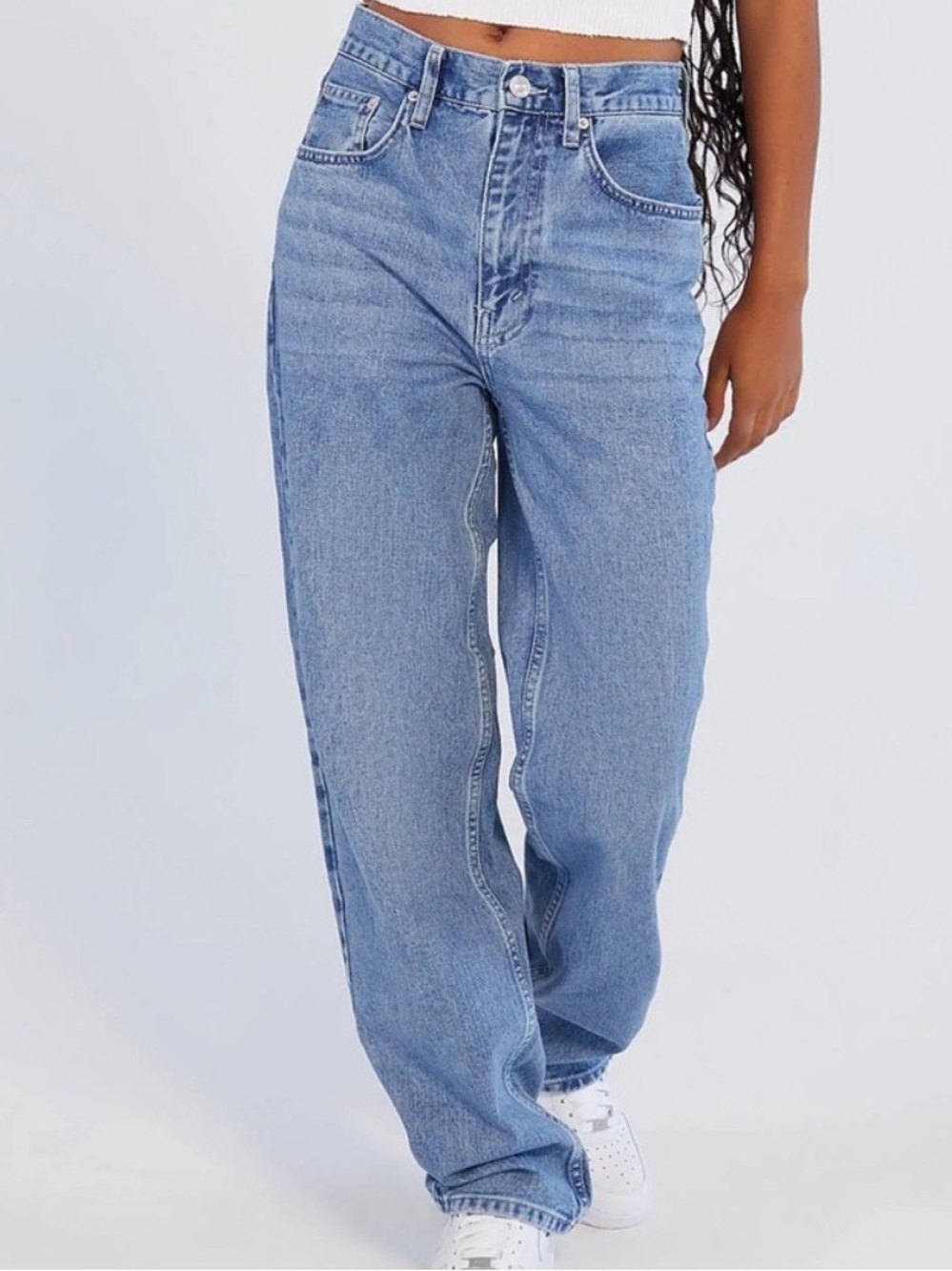 BDG Y2K Vintage Wash High-Rise Straight Jeans - Blue